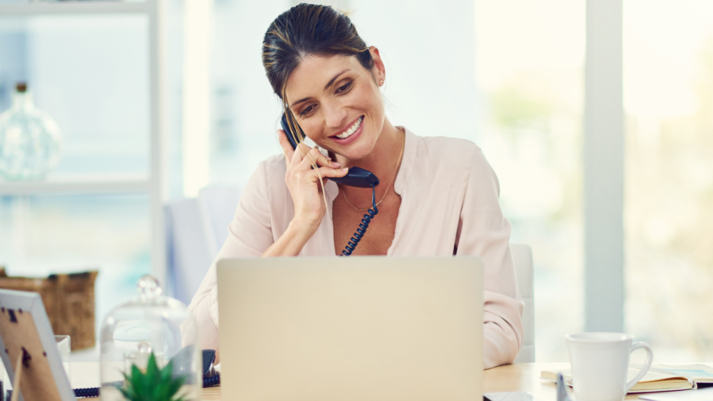 Lady looking for business phone providers near me